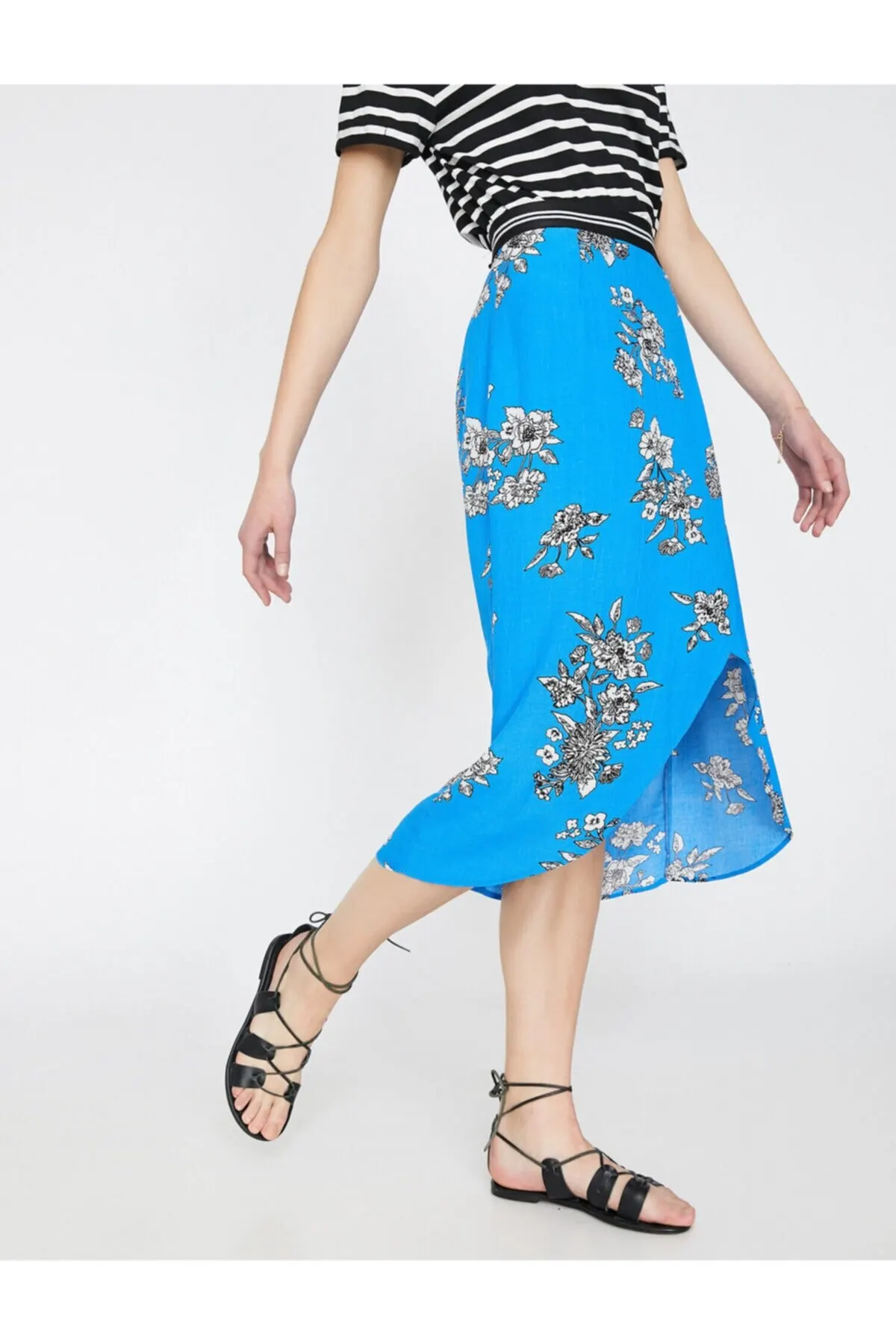 

Women's Skirt Blue Regular Waist pattern Midi Skirt Summer Cute Style Empire Slim Folds Above Knee Sexy Mini Skirts