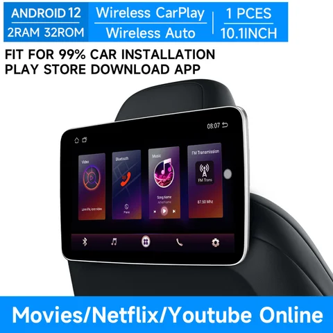 JIUYIN монитор на подголовник, сенсорный экран, дисплей для телевизора IPS Android WIFI, автомобильный планшет на заднее сиденье, мультимедийный плеер для CarPlay, фильмов, Netflix, плеер