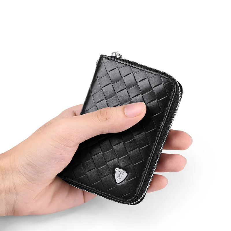 

WilliamPolo Leather Wallet Women short Zipper slim wallets for woman Bifold mini Multi Card Case Slots Credit Card Holder