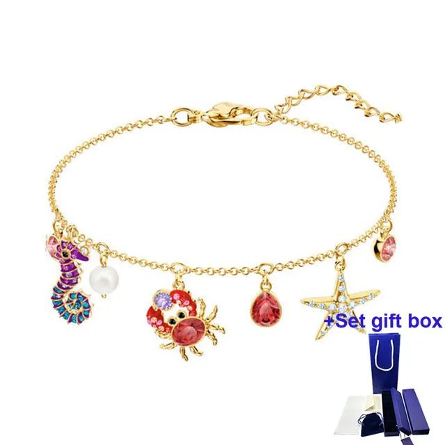 

S High Quality Bracelet Ocean Stars Seahorse Crab Bracelet Perfect for Holiday Gifts Exquisite Gift Box Free Shipping