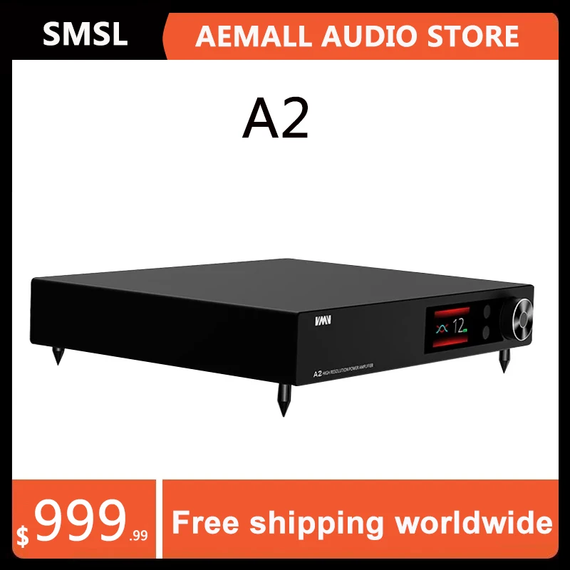SMSL VMV A2 усилитель мощности с высоким разрешением 32 бит 768 кГц DSD512 bluetooth XMOS 200 Вт сабвуфер предварительный выход 2,1 аудио усилитель мощности