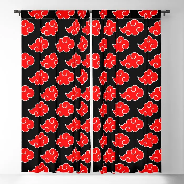 Akatsuki Clouds - Red Blackout Curtains 3D Print Window Curtains For Bedroom Living Room Decor Window Treatments