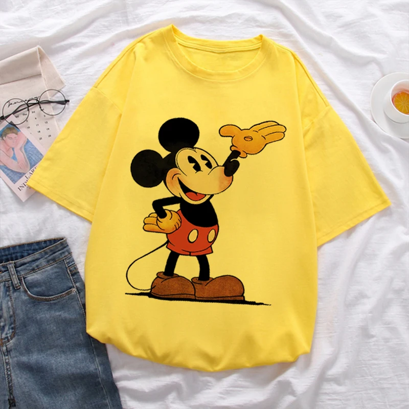 

Disney Mickey Mouse Minnie 2022 New T Shirt Women Cartoon Anime Clothes O-neck Kawaii Cute Clothing Casual Fashion Tees Tops Y2k