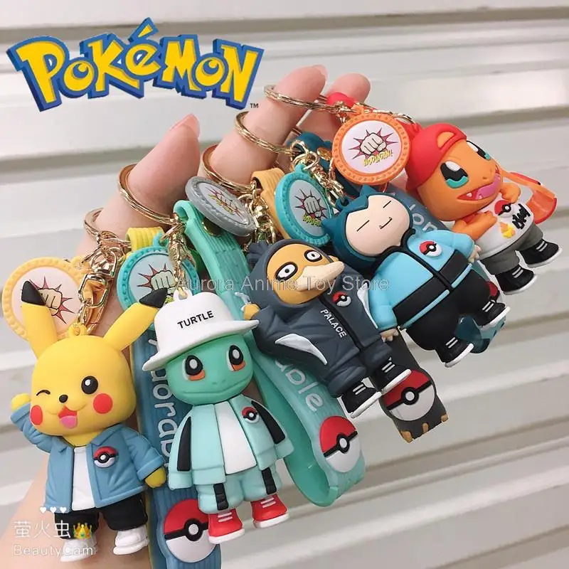 

Брелок для ключей, милый аниме Покемон, экшн-фигурка Пикачу, Покемон Сквиртл Psyduck, модель автомобиля