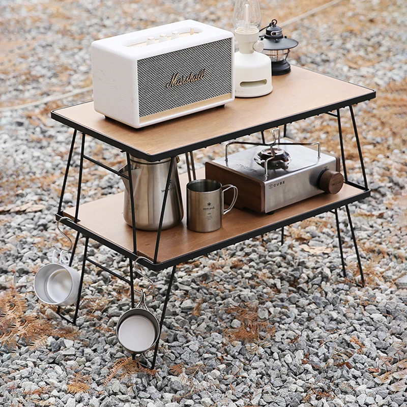 

Aluminium Foldable Camping Table Outdoor Bbq Wood Small Coffee Table Cooking Utensils Fishing Mesas Plegables Picnic Desk