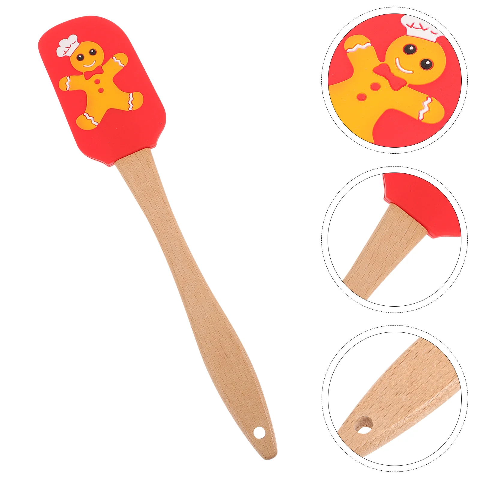 

Spatula Wooden Handle Baking Cooking Setrustic Cookie Serving Cook Teak Spreader Holiday Printing Cream Cake Christmas