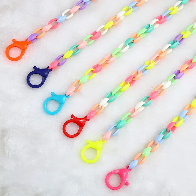 

New Colourful Acrylic Glasses Ghain Mask Hanging Rope General Neck Hanging Mask For Adults Children Double Button Antiloss Rope