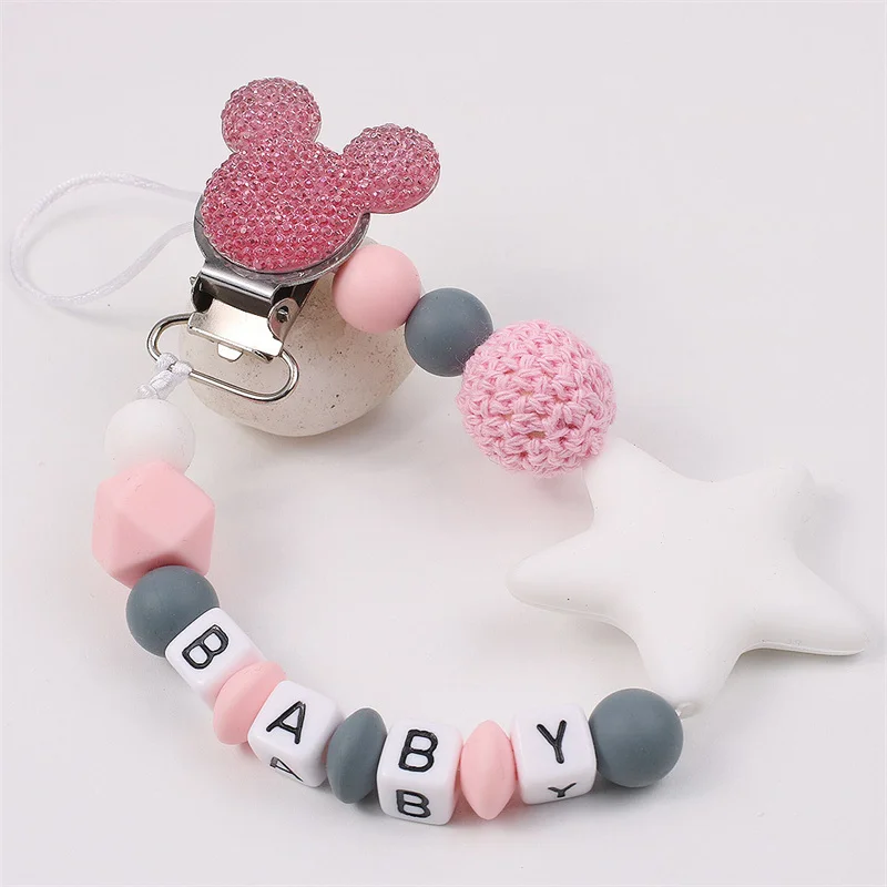 

Cute Cartoon Animal Cat Silicone Beads Infant Toddler Baby Pacifier Dummy Clip