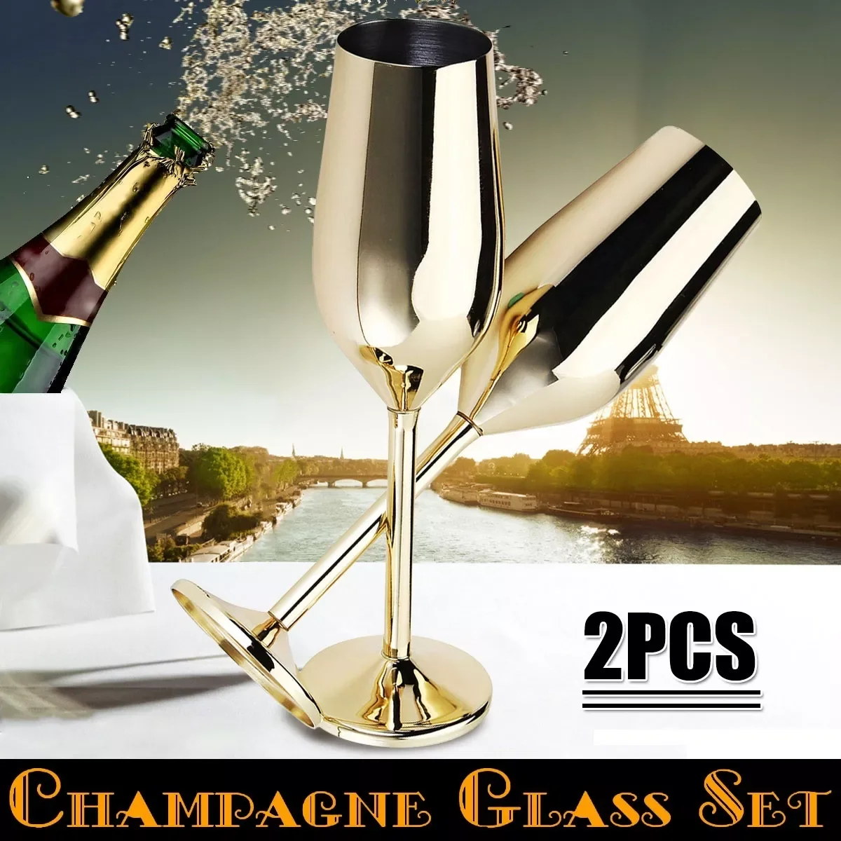 

1Pair/set Wine Glasses Copper Silver / Rose Gold Stainless Steel Goblet Juice Drink Champagne Party Barware Stainless Tumbler