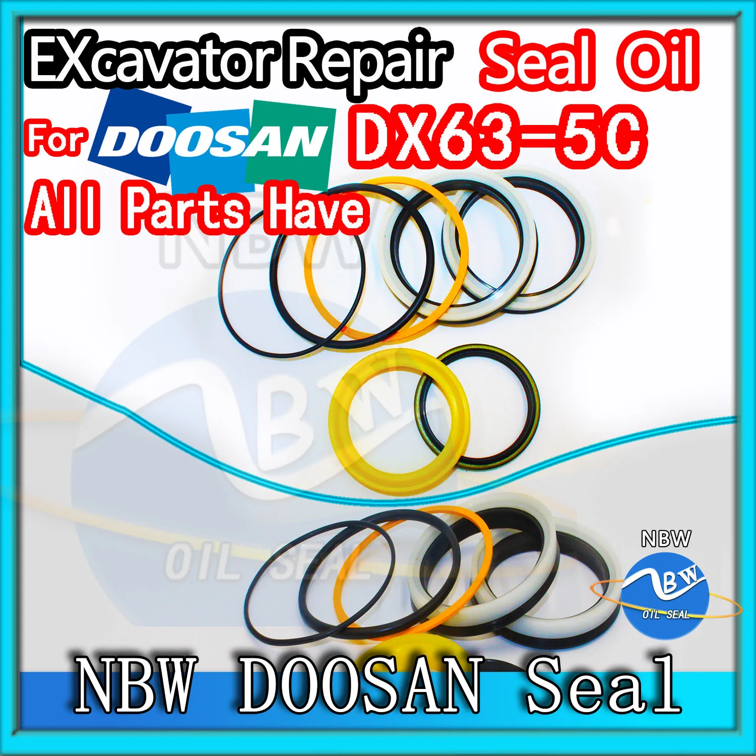 

For Doosan DX63-5C Excavator Oil Seal Kit High Quality Repair DX63 5C Swing Gear Center Joint Gasket Nitrile NBR Nok Washer Skf