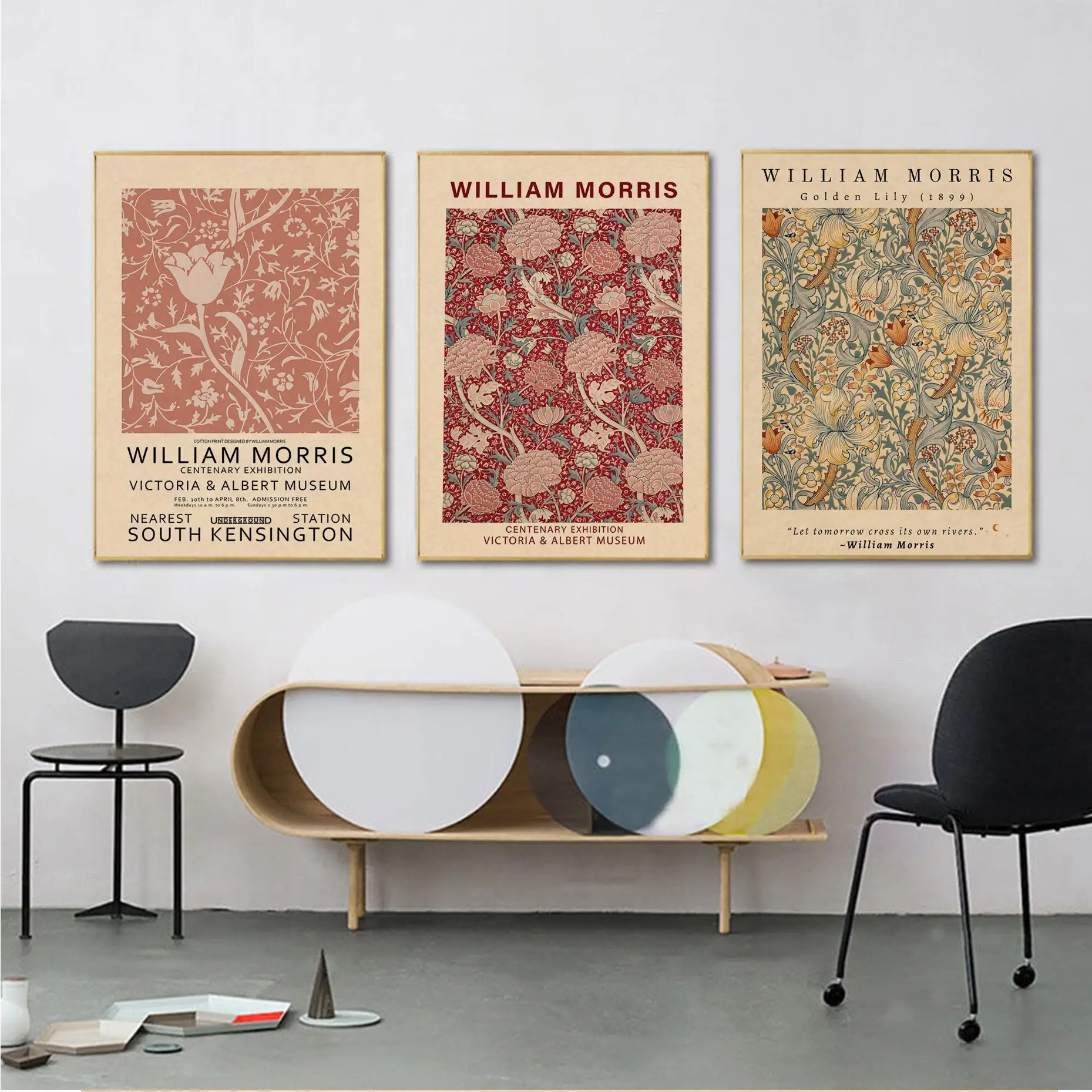 

William Morris The Museum Art Exhibition DIY Poster Kraft Paper Sticker Home Bar Cafe Room Wall Decor