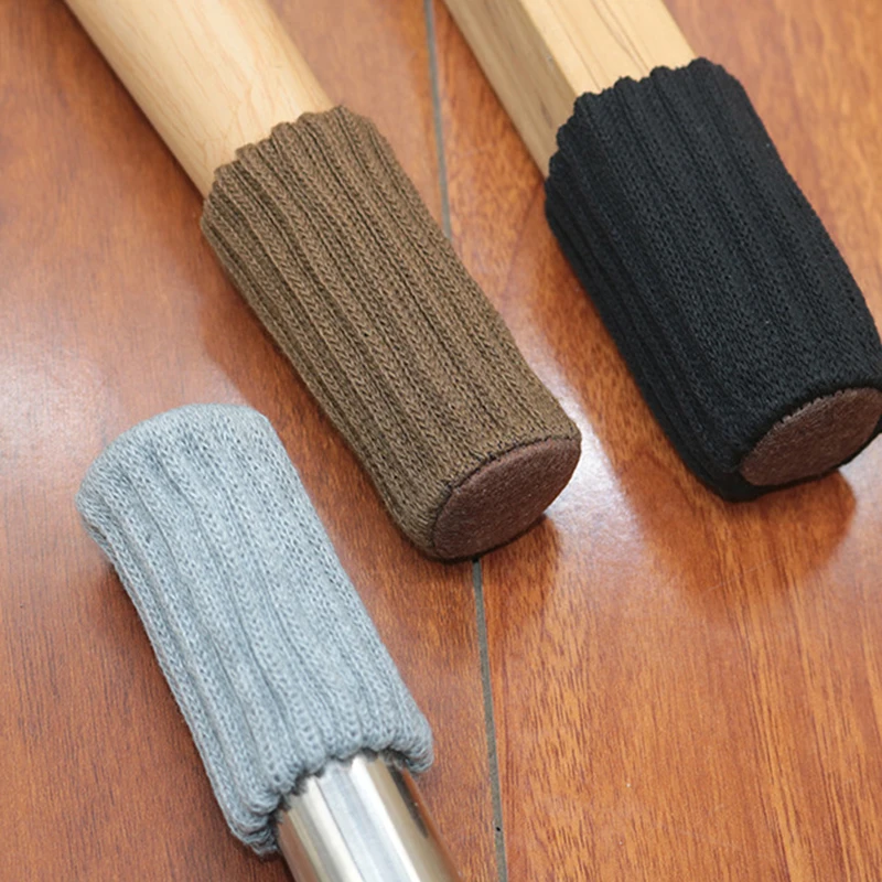 

4PCS Table Legs Socks Knitted Chair Cover Furniture Legs Sock Chair Leg Protector Cover Legs For Furniture Chair Leg Caps
