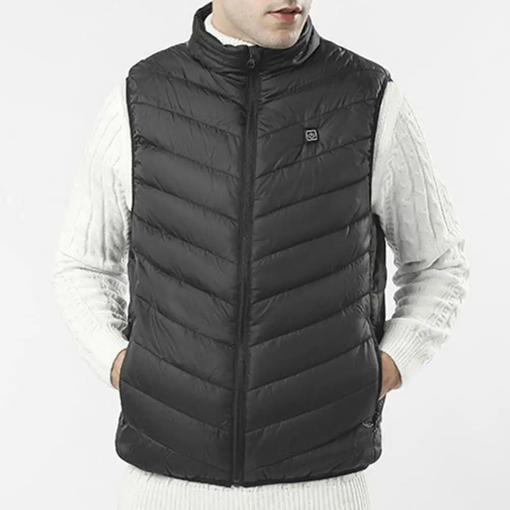 

Жилет мужской с подогревом, Бархатный жакет с нажимной кнопкой управления плюшем, воротником-стойкой, ветрозащитный, с подогревом, жилет с э...