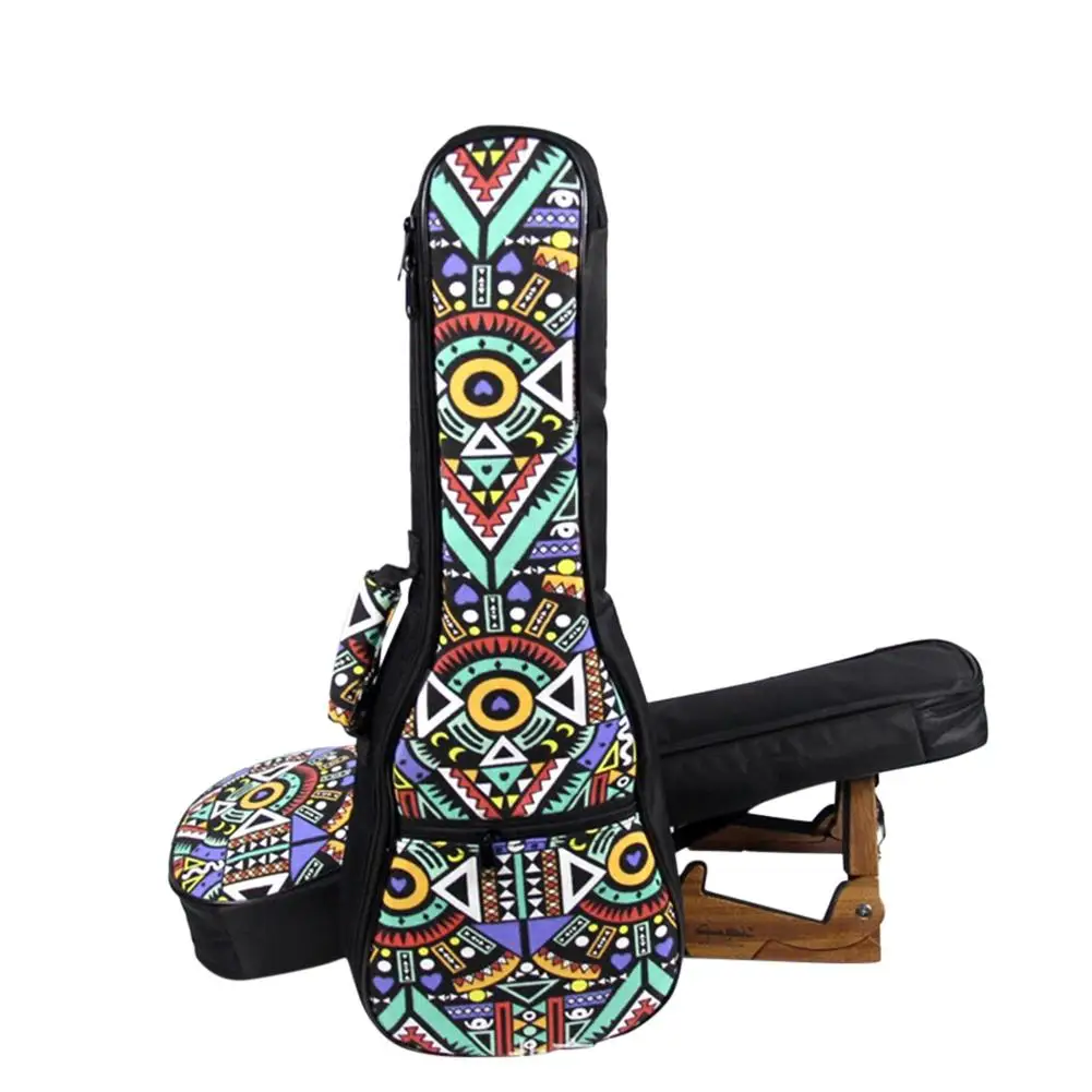 

NEW 21/23/26 Inch National Style Double Strap Ukulele Carry Bag Cotton Padded Case for Ukulele Guitar Parts Accessories