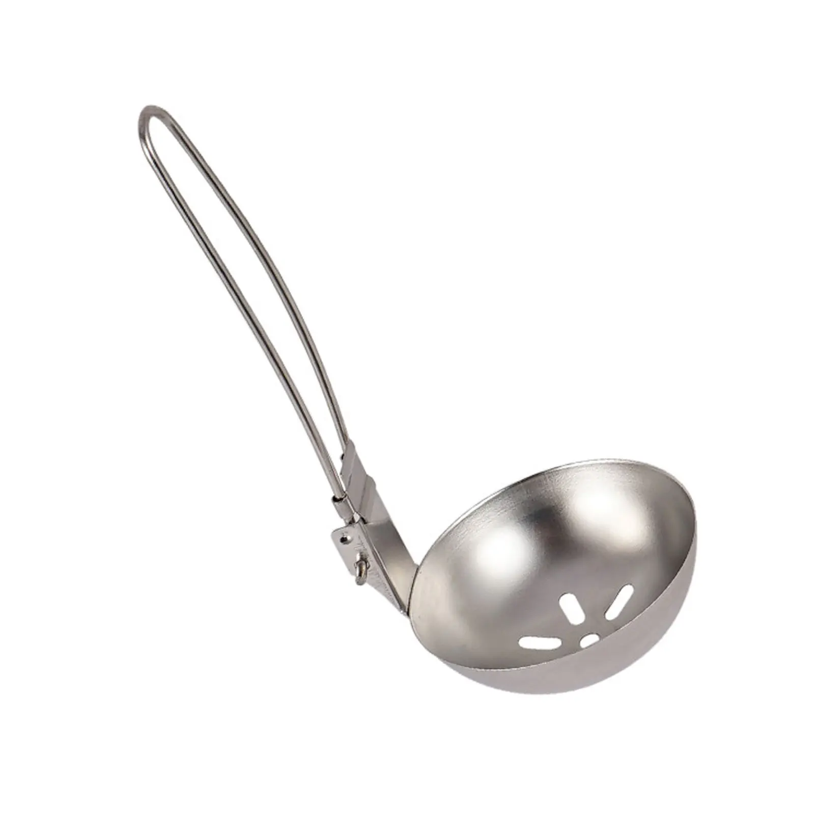 

Stainless Steel Soup Ladle Slotted Spoon With Folding Handle
