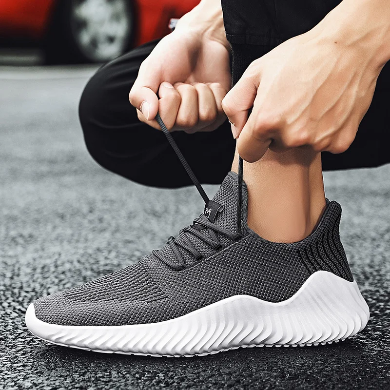 JIEMIAO New Trend Men Sneakers Mesh Breathable Sport Shoes Light Running Shoes Comfortable Athletic Training Footwear