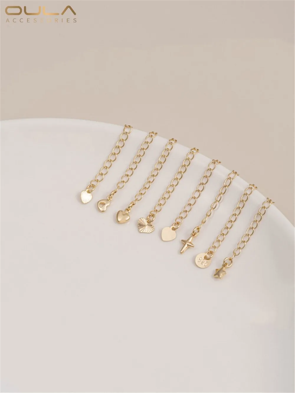 Цепочка-карабин с застежкой-карабином и золотом 14 к