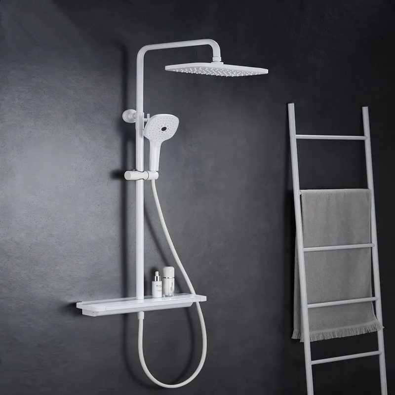 Новинка Набор смесителей для ванны и душа с полкой батов смесители из твердой