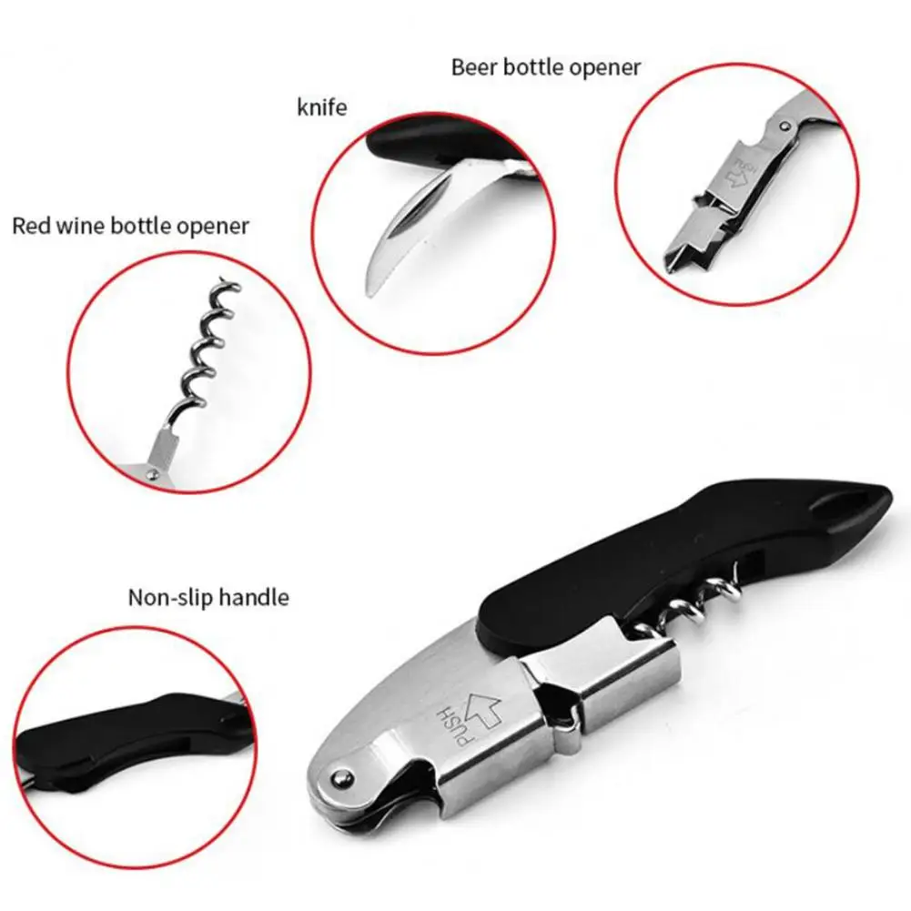 

Practical Beer Bottle Opener Multi-Functional Corrosion-resistant Wine Opener 2 in 1 Handheld Bottle Lid Remover