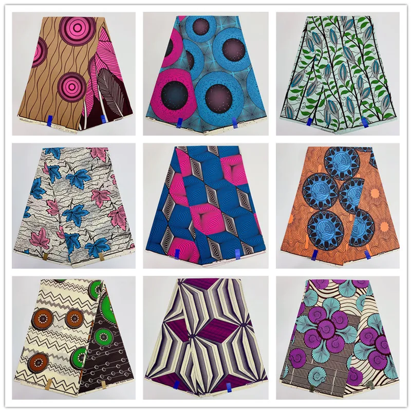 6 Yards High Huality Ankara Fabric African Real Wax Print 100% Cotton Soft Tissus Wax Africain For Sewing Material K110902