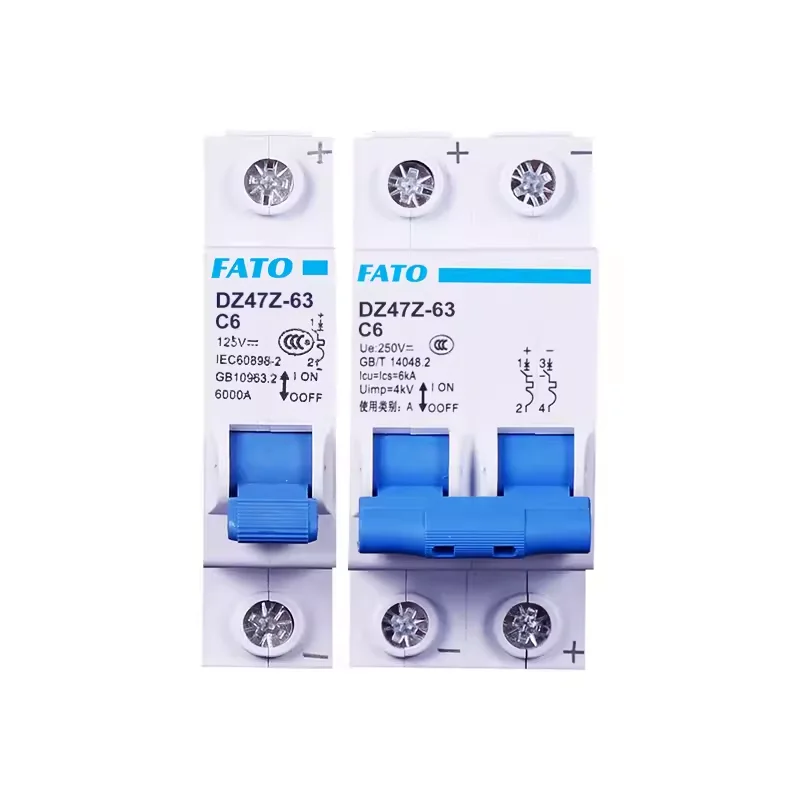 Автоматический выключатель аккумулятора DC MCB 2P 3A 6A 10A 16A 20A 25A 32A 40A 50A 63A DZ47Z