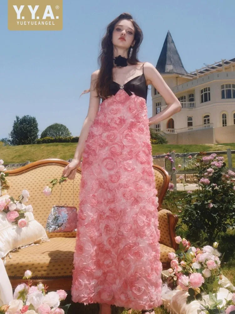 

Новинка Летнее платье в пляжном стиле женское платье на бретелях-спагетти разных цветов с бантом женское банкетное привлекательное длинное платье с открытой спиной