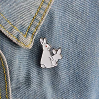 cartoon cute rabbit animal enamel pin funny rabbit metal brooch feminism badge lapel pin ladies kids jewelry gifts wholesale