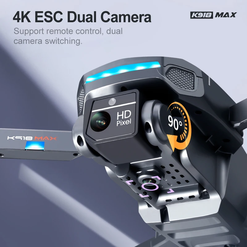 Квадрокоптер K918Max 4k профессиональный HD ESC двойная камера GPS позиция препятствия
