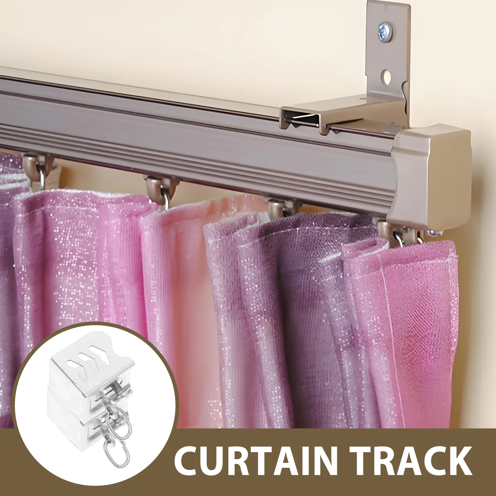 12 шт. направляющие застежка для штор торцевая крышка кронштейн и крючки гибкая