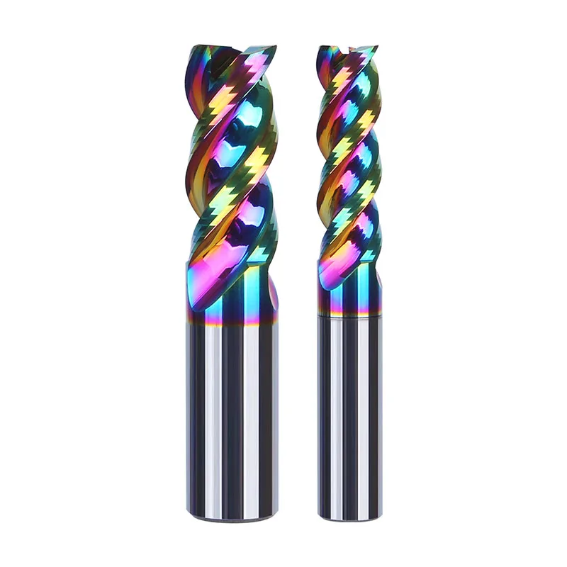

65 ° Colorful U-shaped Groove Aluminum Milling Cutter Tungsten Steel Three Edge Hard Alloy CNC Cutting Tool 3 Extended
