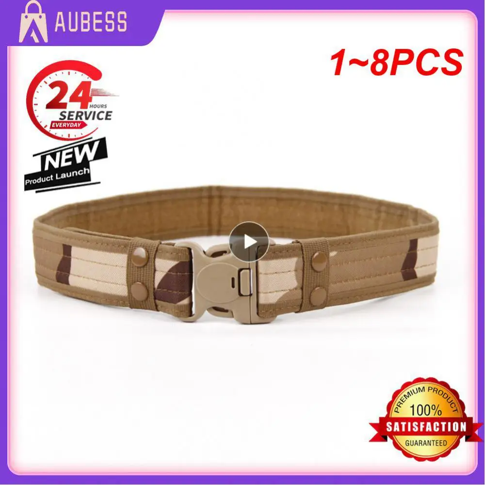 

Ремень тактический быстросъемный в стиле милитари, модный мужской Камуфляжный пояс в армейском стиле, Холщовый, для охоты, 1-8 шт.