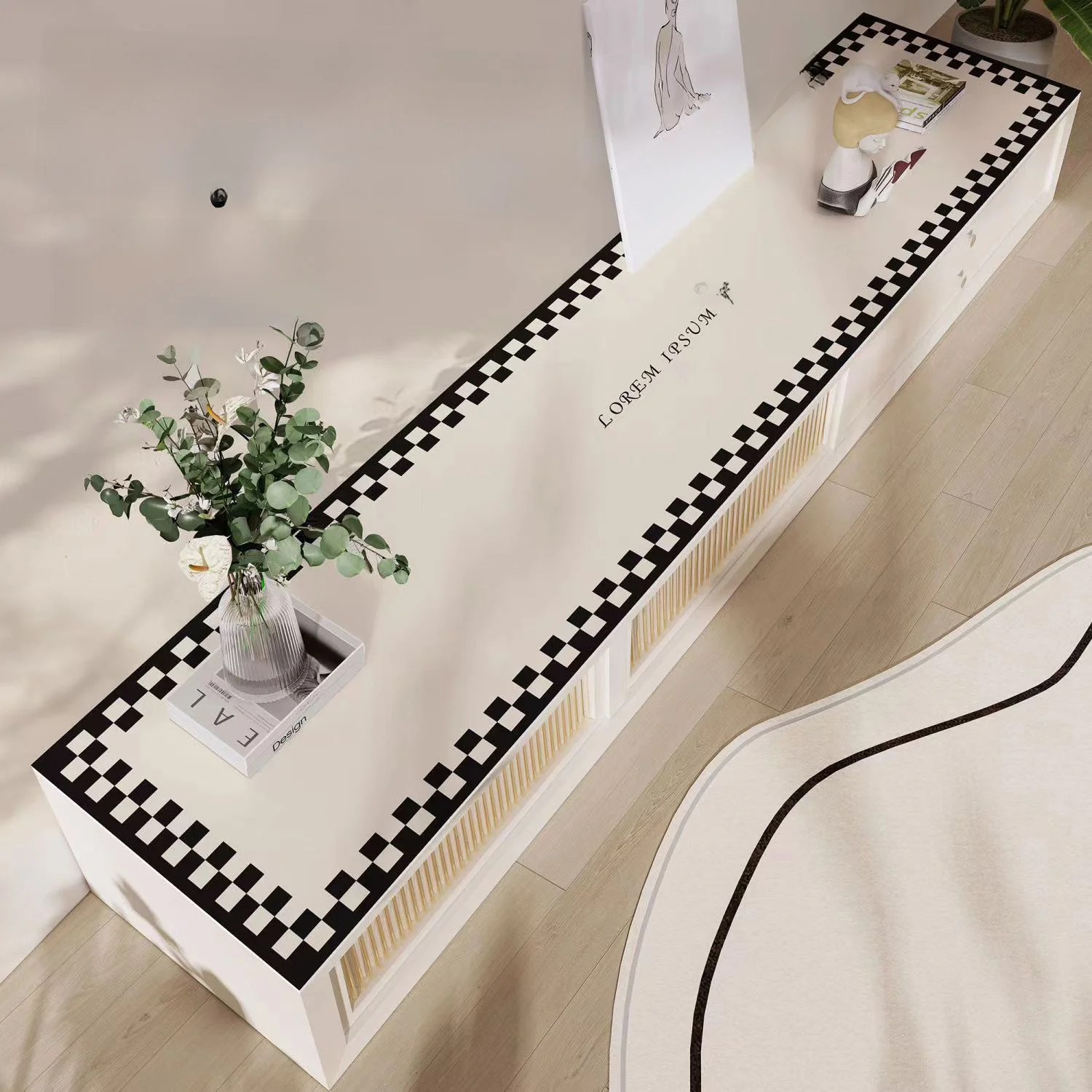 TV Cabinet Mat Nordic Sle High-Grade Waterproof and Oil-Proof Desktop Protective Pad Wear-Resistant Stain-Resistant Sho...