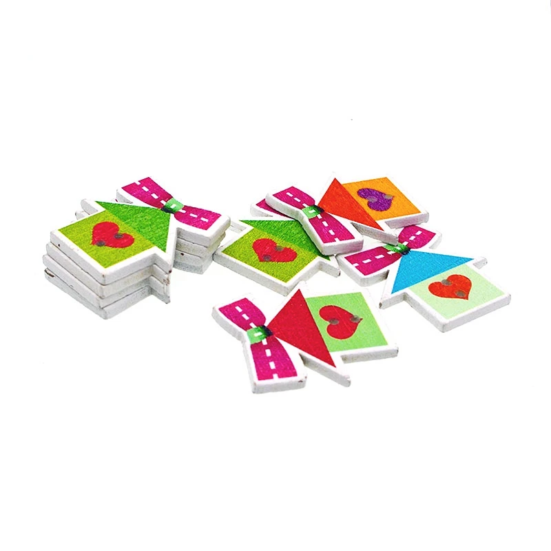 20 шт., деревянные пуговицы для шитья, 30 х29 мм