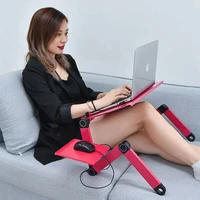 adjustable laptop table for bed portable lap desk foldable stand with mouse pad