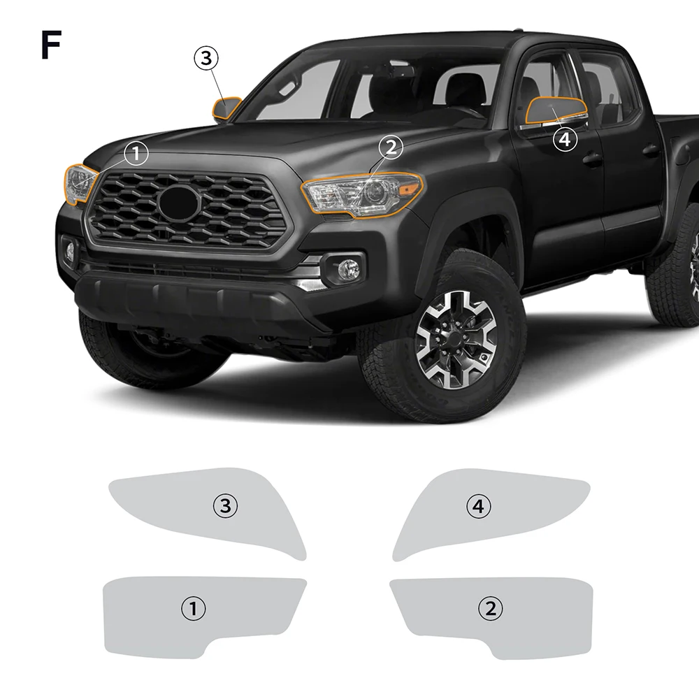

Лампа заднего вида для Toyota Tacoma 2016-2022 2023, пленка с защитой от царапин, прозрачная пленка для защиты краски PPF