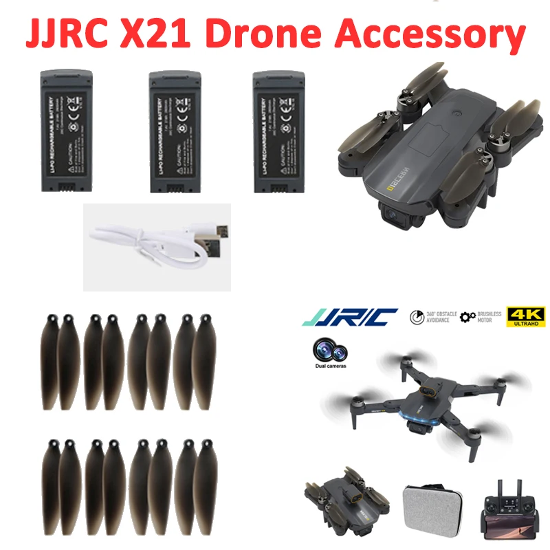 

JJRC X21 GPS Drone HD Camera Folding Quadcopter Accessory Propeller Maple Leaf Blade Wing USB Charger Cable Battery Spare Part