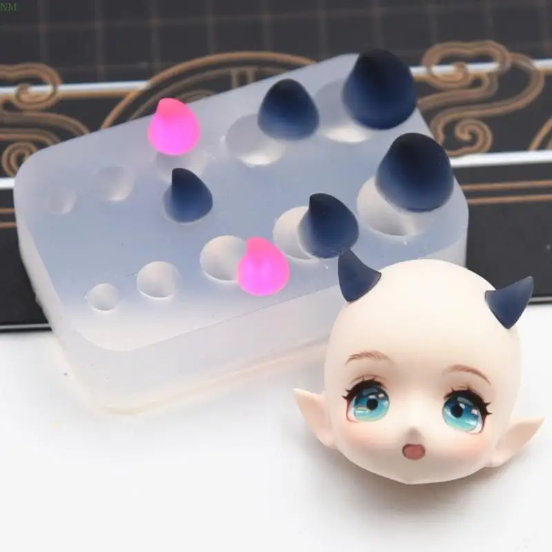 Крошечный размер Рога Дьявола силиконовая форма глиняные формы рог животного