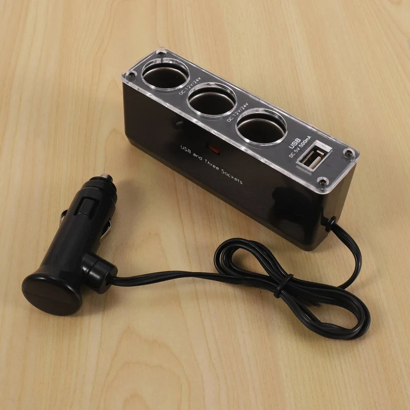 2 шт. автомобильное зарядное устройство с USB-портом 12 В/24 В