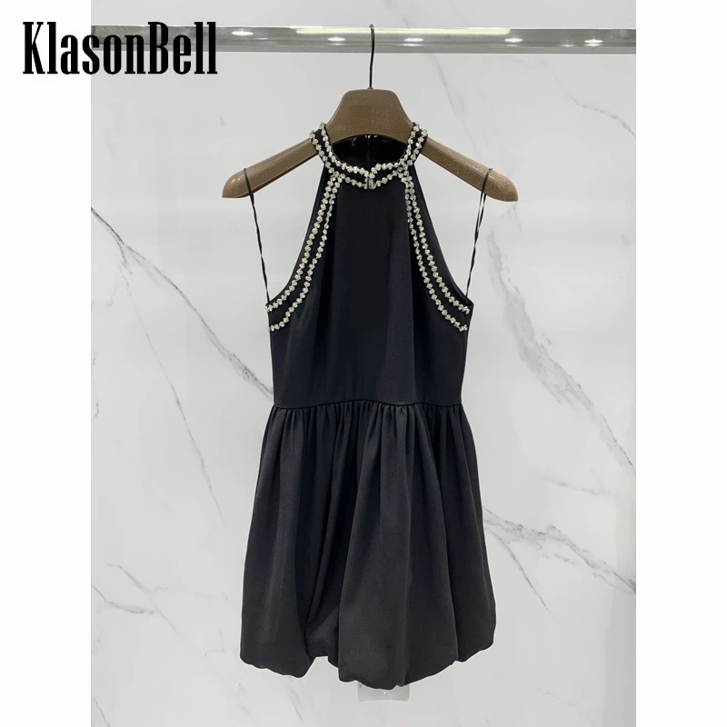 

5,10 KlasonBell элегантное украшение со стразами без рукавов повседневное женское мини-платье