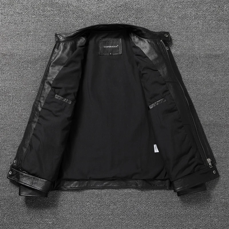 Мужская Короткая кожаная куртка приталенная большого размера 6XL мотоциклетное