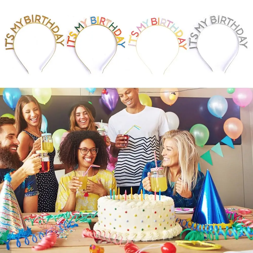 

Letter Headpiece Rainbow Letters Hairband Creative Gift For Women Girls Rainbow Color Hair Accessories for Birthday Party