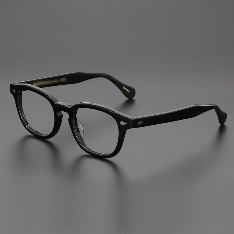 

Black Classical Circular acetate glasses frame men designer brand optical eyewear Myopia reading women prescription eyeglasses