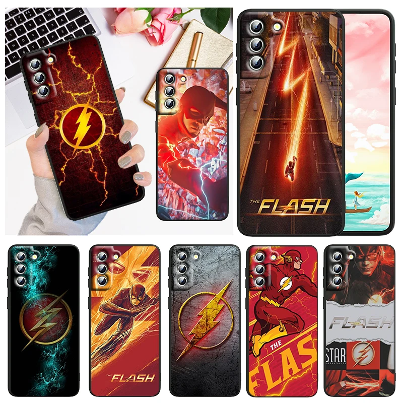 

Justice League The Flash Phone Case For Samsung Galaxy S23 S22 S21 S20 FE S10 S10E S9 Plus Ultra Pro Lite 5G Black Cover