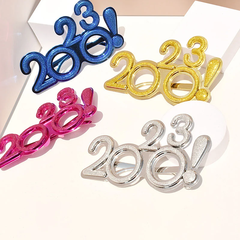 

1pc 2023 Happy New Year Eyeglasses Glasses Frame Photo Booth Props For New Year's Eve Party Celebration Party Supplies