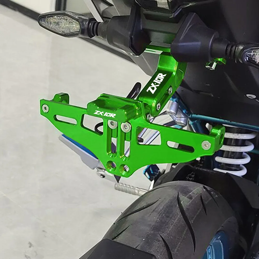 Фото Мотоцикл для Kawasaki ZX10R ZX 10 R 2005 2006-2023, держатель заднего номерного знака и указатели поворота, светодиодная рамка номерного знака №2