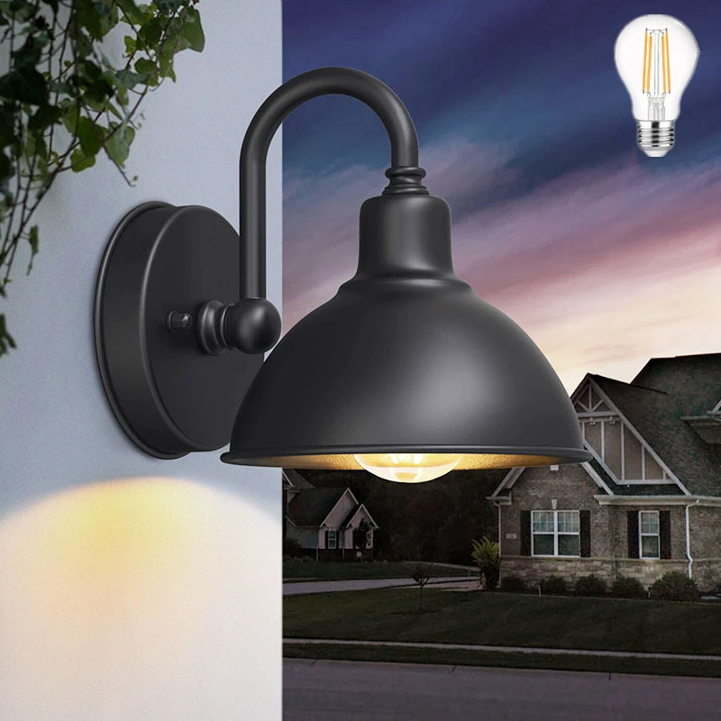 

moonlux Wall Lamp E27 Wall Sconces Garden Courtyard Lamp Wall Light Iron Retro Loft Gate Stair Wall Lamp (without Bulb)