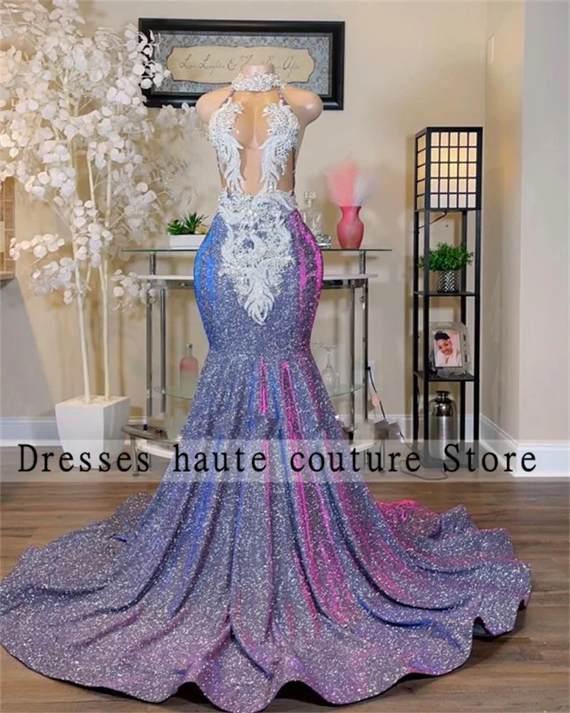 Женское вечернее платье с юбкой-годе элегантное фиолетовое для выпускного