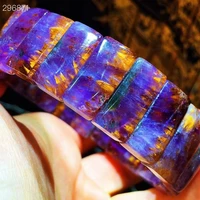 natural purple cacoxenite auralite 23 bracelet gold rutilated quartz 18 5x10x6 5mm clear beads bangle women men aaaaaa