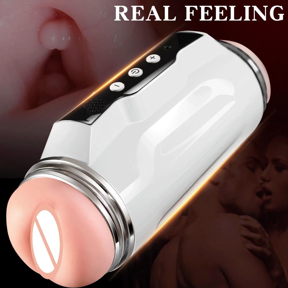 Intelligent Automatic Masturbator for Men Sucking Vibrating Blowjob Oral Vagina Real Pussy Masturbation Cup Voice Sex Toys