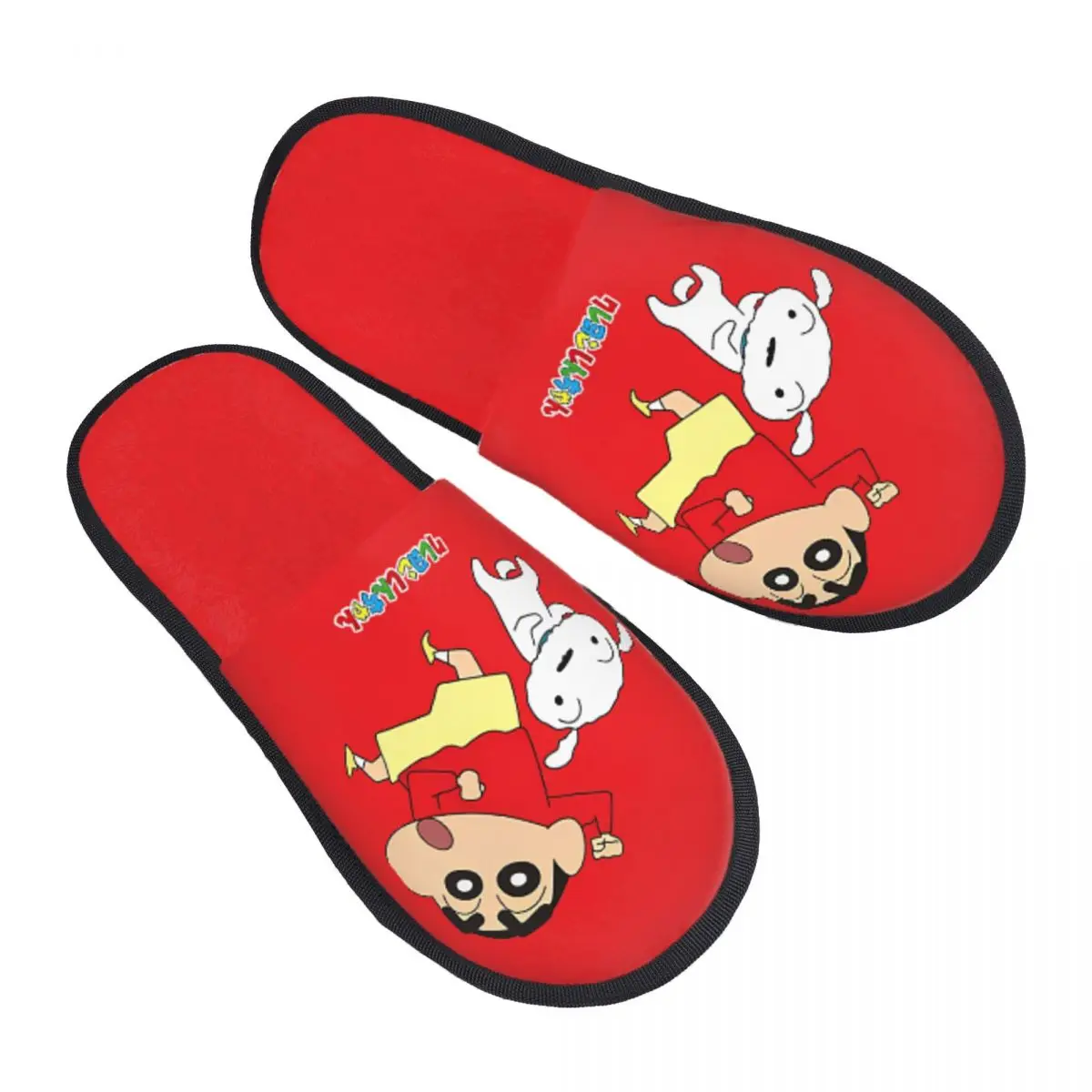 Фото Домашние тапочки Crayon Shin-chan с эффектом памяти, подарок для женщин и мужчин, домашняя обувь с противоскользящей подошвой. №1